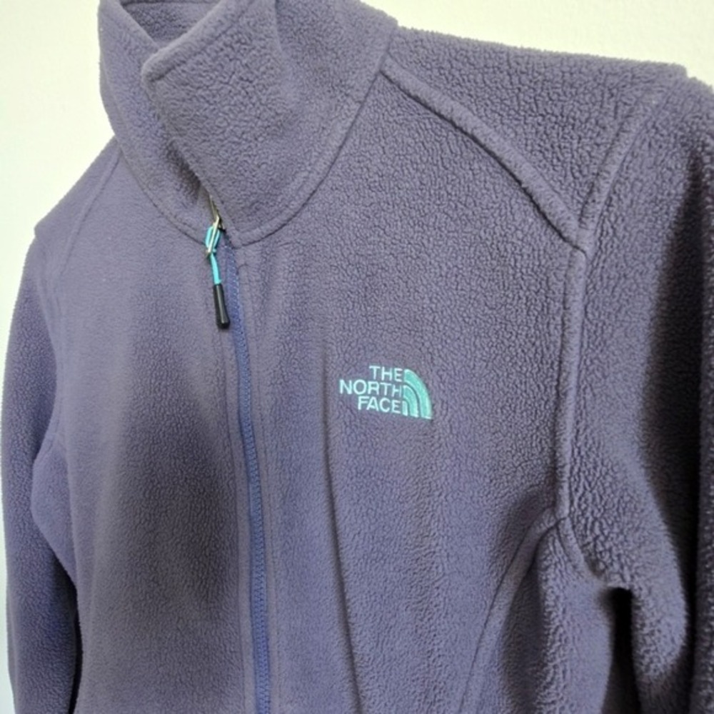 The North Face Women's Fleece Jacket Purple Full Zip Logo‎ Size Small